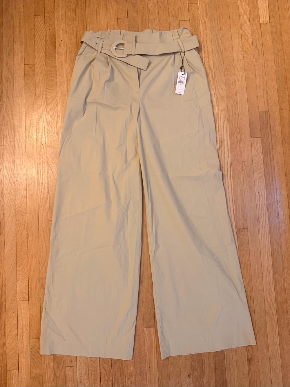 Express: High-Rise Wide Leg Paperbag Trousers